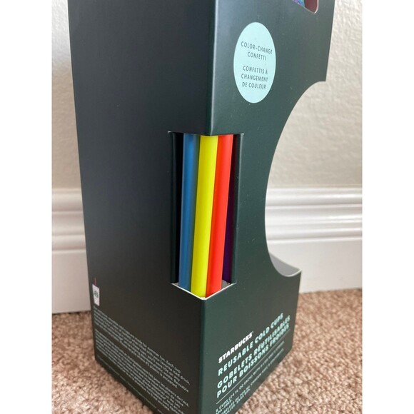 Starbucks Reusable Cold Cups Color Changing Venti Straws Set of 5 2021 NEW - Picture 3 of 3